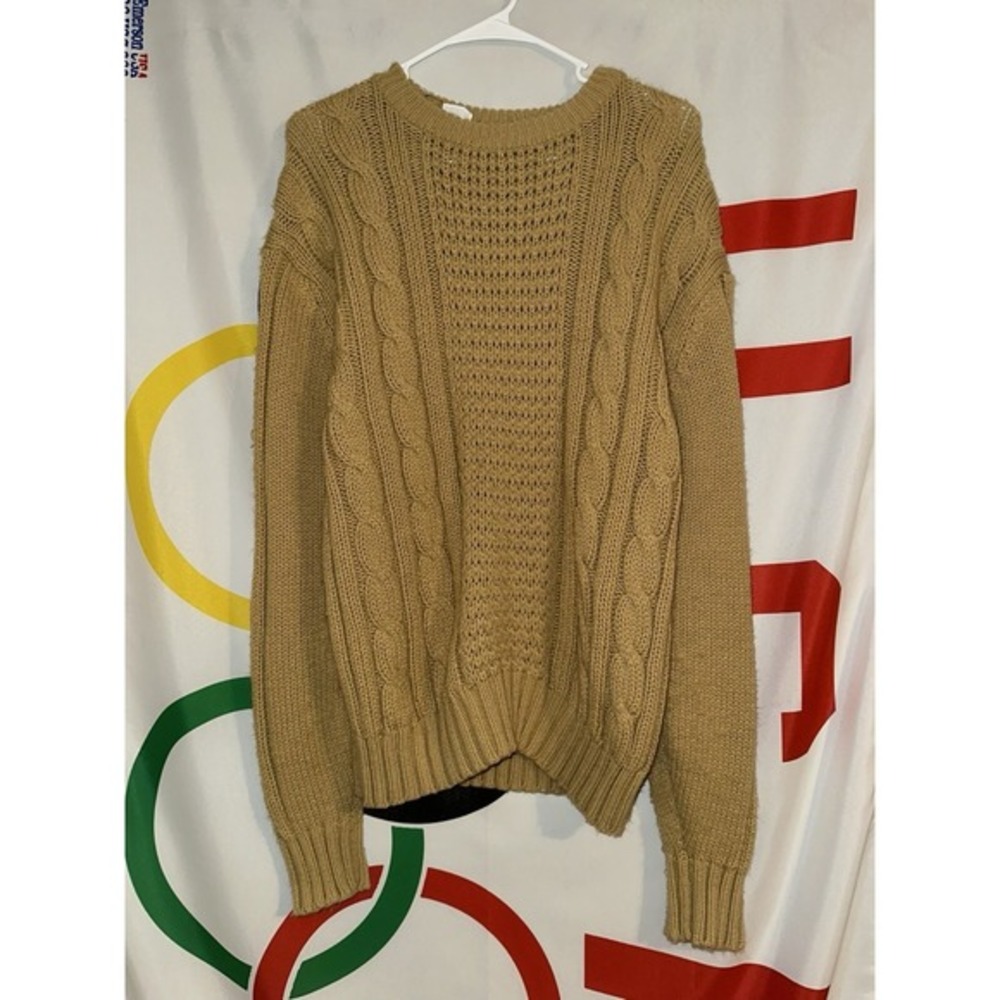 Vintage Levi's Panatela Cable Knit Sweater Mens Large Beige 70s‎